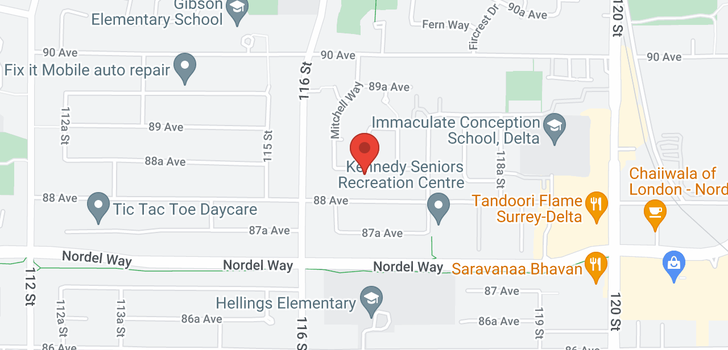 map of 11658 88A AVENUE